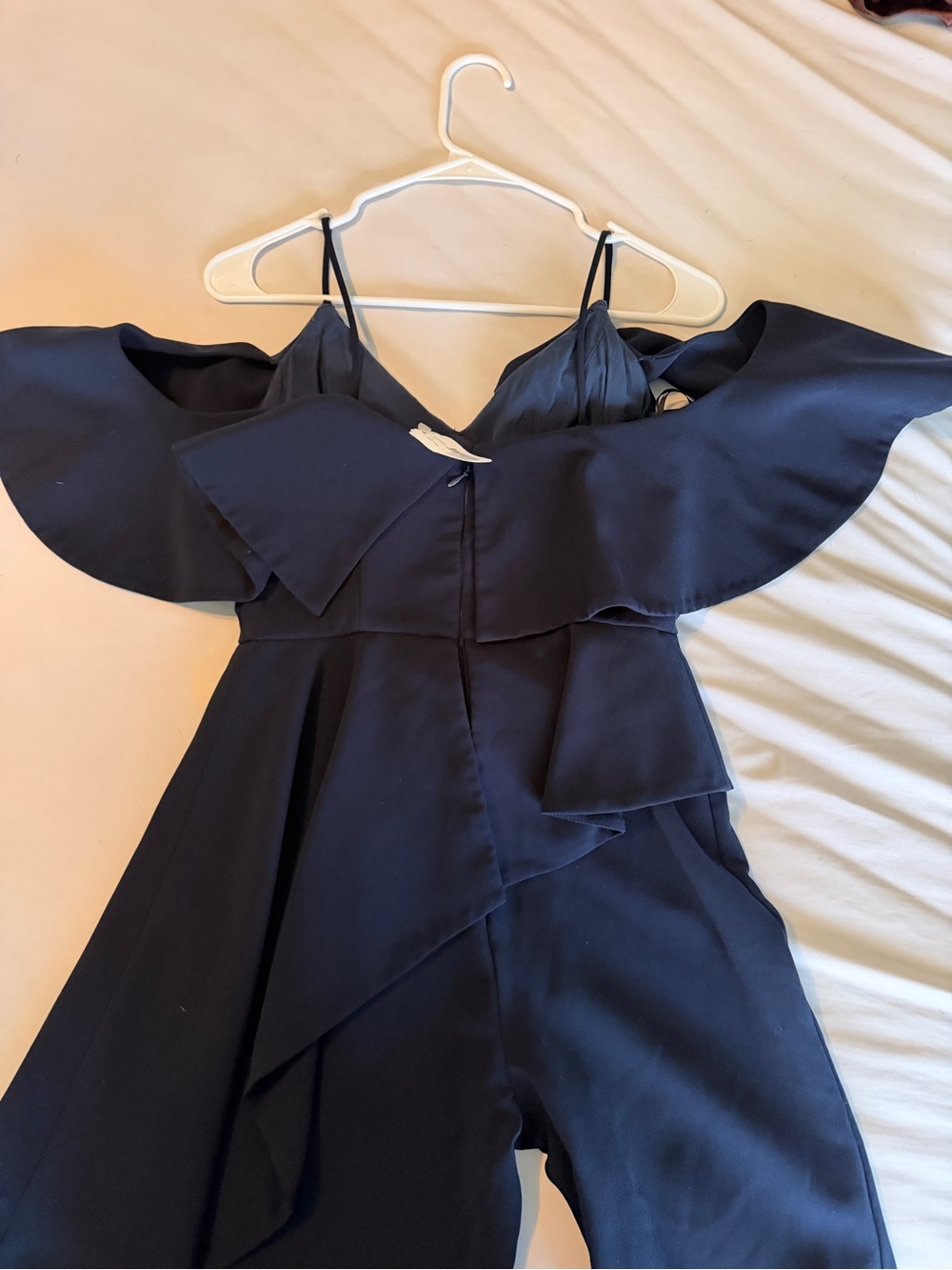 Christian Siriano black Off-Shoulder Ruffle Jumpsuit - Picture 4 of 5